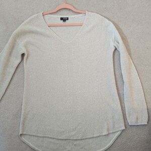 Cream V-Neck Sweater Gold Shimmer